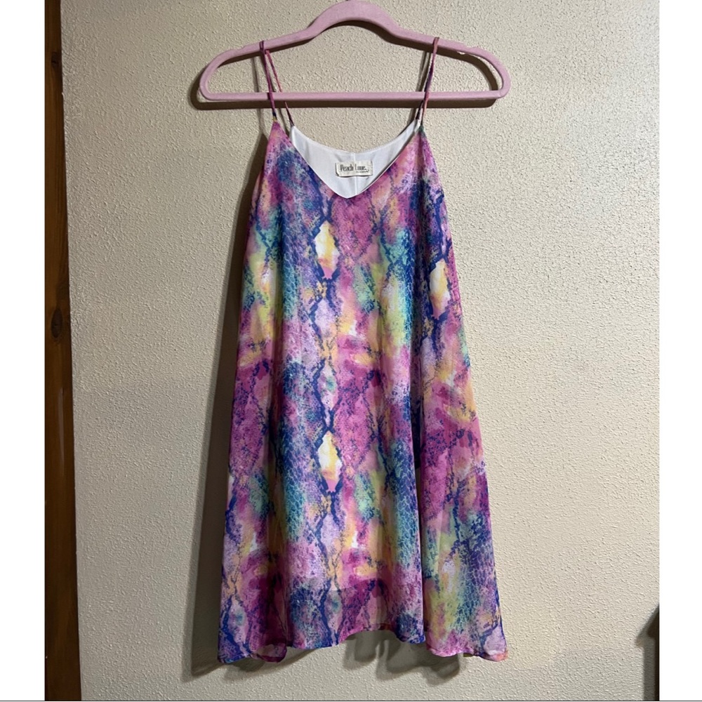 Rainbow Snake Print Flowy Dress!